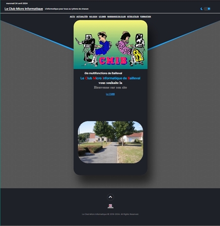 5ème version du site cmibailleval mode sombre en août 2023